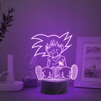 3D Illusion Dragonball  (Goku) Night Lamp with Automatic Color Changing Light   Anime Home Decor Light  Birthday Gift for Kids