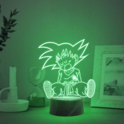 3D Illusion Dragonball  (Goku) Night Lamp with Automatic Color Changing Light   Anime Home Decor Light  Birthday Gift for Kids