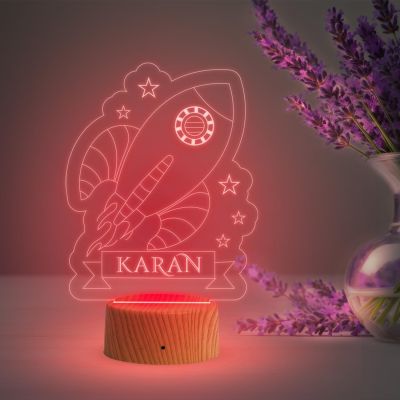 3D Illusion Personalized Aeroplan Night Lamp Customized with Name  Automatic Color Changing Light & USB Powered  Birthday Gift for Kids  Bedside Table Lamp