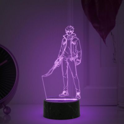 3D Illusion Sungjinwoo  Night Lamp with 7 Color Changing Light   soloLeveling235 Anime lamp  Home Decor Light  Kids Room Decor Lamp