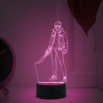 3D Illusion Sungjinwoo  Night Lamp with 7 Color Changing Light   soloLeveling235 Anime lamp  Home Decor Light  Kids Room Decor Lamp