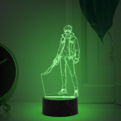 3D Illusion Sungjinwoo  Night Lamp with 7 Color Changing Light   soloLeveling235 Anime lamp  Home Decor Light  Kids Room Decor Lamp