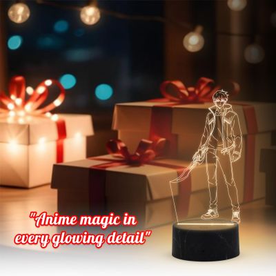 3D Illusion Sungjinwoo  Night Lamp with Warm White Light  soloLeveling235 Anime lamp  Home Decor Light  Kids Room Decor Lamp