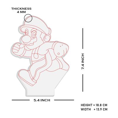 3D Illusion Cartoon Super Mario Running Led Desk Table Lamp with Warm White Light   Birthday Gift for Kids Bedside Table Lamp