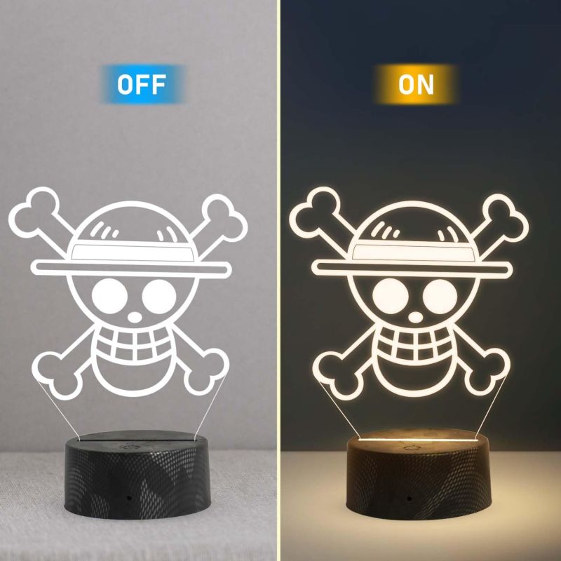 3D Illusion One Piece Luffy Led Night Lamp with Warm White Light   Anime Home Decor Light  Bedside Table Lamp  Birthday Gift