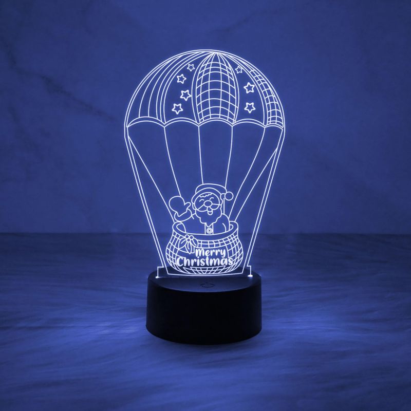 Santa Claus 3D Illusion Lamp for Kids Boys Girls Gift  Bedside Desk Table Lamp  Gift for Christmas  Christmas Home Decoration Lamp   Multicolored Light