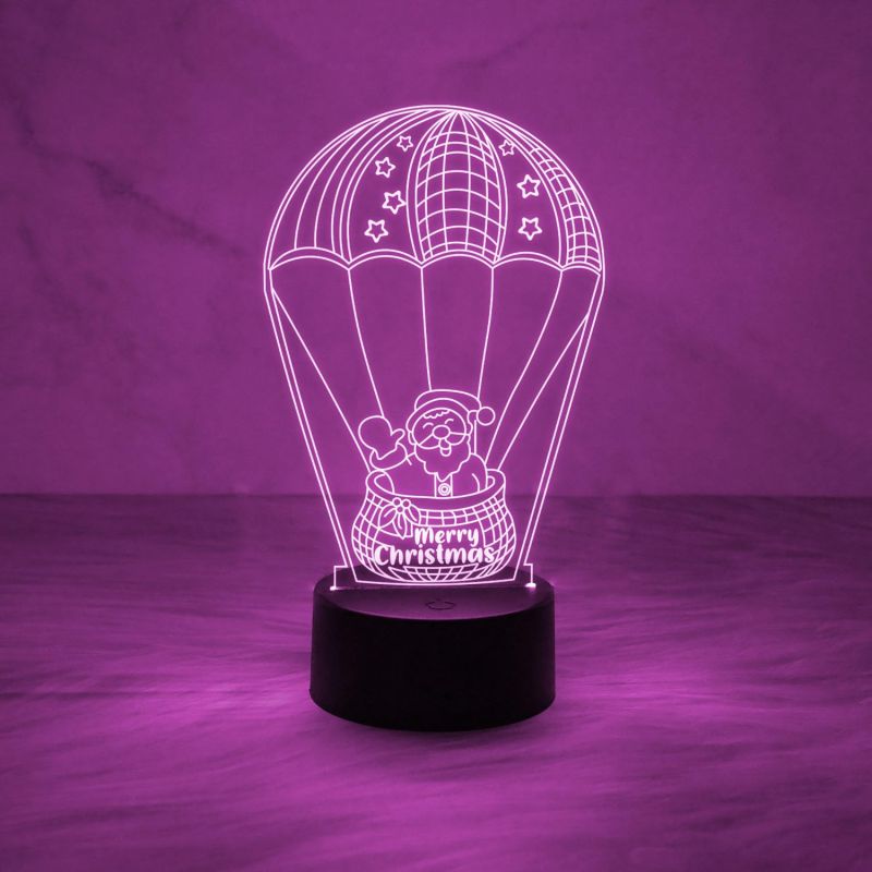 Santa Claus 3D Illusion Lamp for Kids Boys Girls Gift  Bedside Desk Table Lamp  Gift for Christmas  Christmas Home Decoration Lamp   Multicolored Light