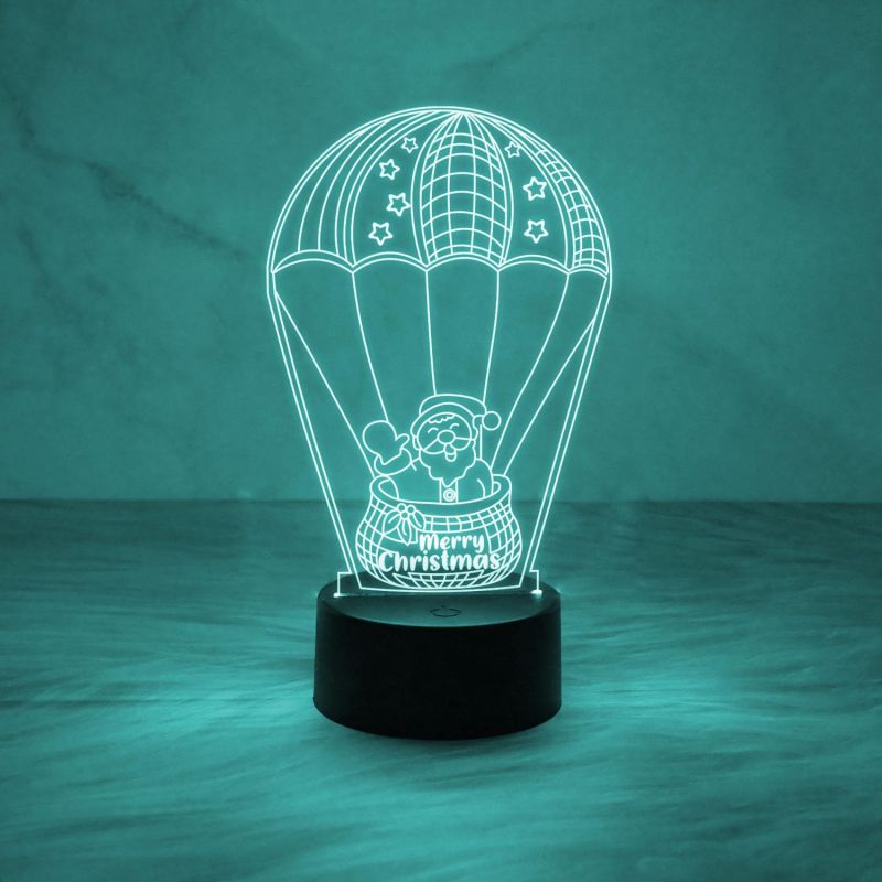 Santa Claus 3D Illusion Lamp for Kids Boys Girls Gift  Bedside Desk Table Lamp  Gift for Christmas  Christmas Home Decoration Lamp   Multicolored Light