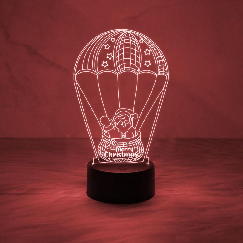 Santa Claus 3D Illusion Lamp for Kids Boys Girls Gift  Bedside Desk Table Lamp  Gift for Christmas  Christmas Home Decoration Lamp   Multicolored Light