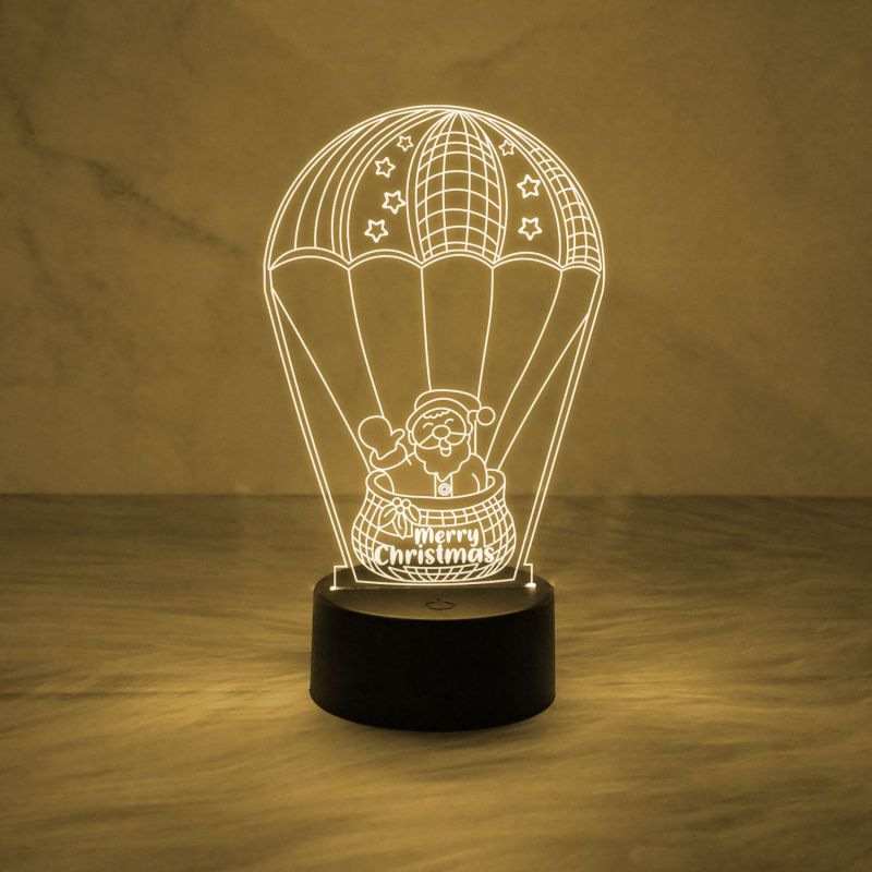 Santa Claus 3D Illusion Lamp for Kids Boys Girls Gift  Bedside Desk Table Lamp  Gift for Christmas  Christmas Home Decoration Lamp   Multicolored Light