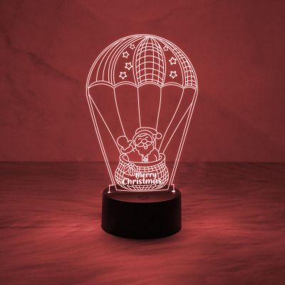 Santa Claus 3D Illusion Lamp for Kids Boys Girls Gift  Bedside Desk Table Lamp  Gift for Christmas  Christmas Home Decoration Lamp   Multicolored Light