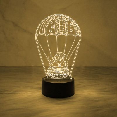Santa Claus 3D Illusion Lamp for Kids Boys Girls Gift  Bedside Desk Table Lamp  Gift for Christmas  Christmas Home Decoration Lamp   Multicolored Light