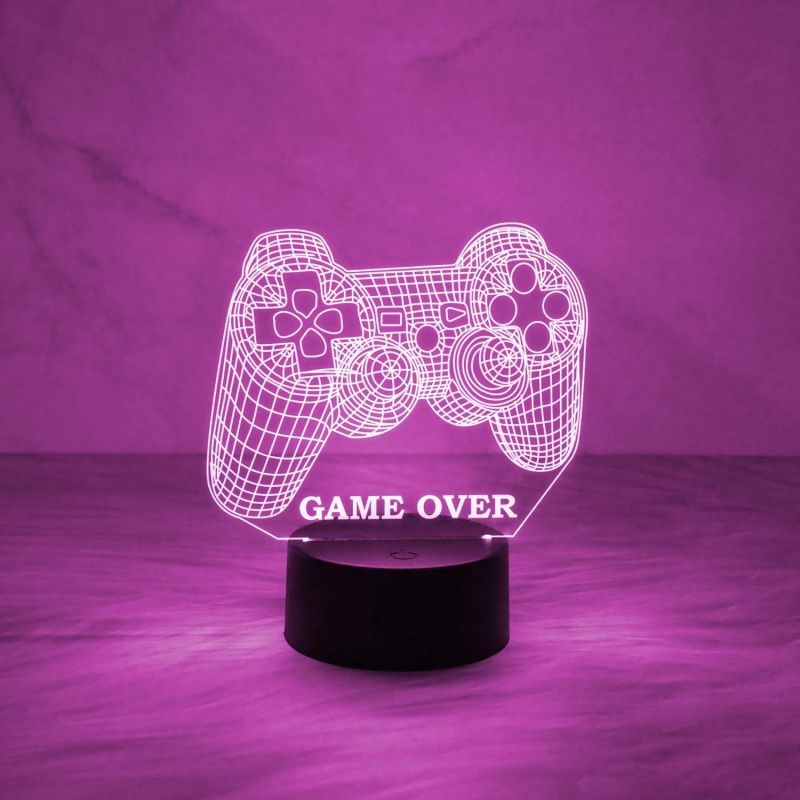 3D Illusion Game Controller Night Lamp Table Desk Decor Light with Multicolored Light   Gaming Room Decor Light| Gift for Gamer  Birthday Gift
