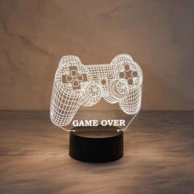 3D Illusion Game Controller Night Lamp Table Desk Decor Light with Warm White Light  Gaming Room Decor Light  Gift for Gamer  Birthday Gift