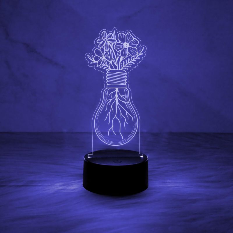 3D Illusion Flower Design Bulb for Home Decor Light  Automatic Color Changing Light   Bedside Table Lamp Kids Room Decor Lamp