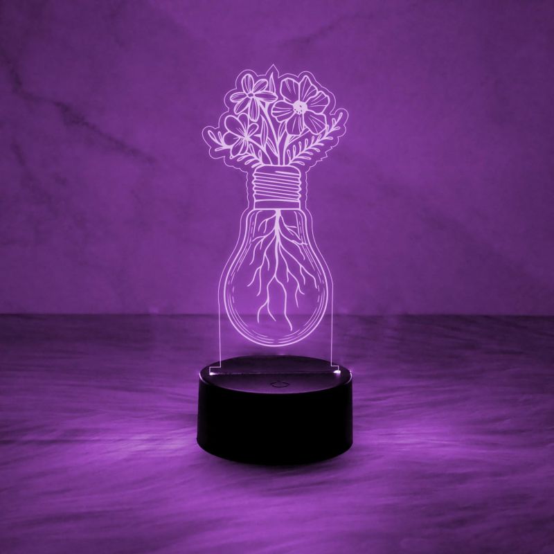 3D Illusion Flower Design Bulb for Home Decor Light  Automatic Color Changing Light   Bedside Table Lamp Kids Room Decor Lamp