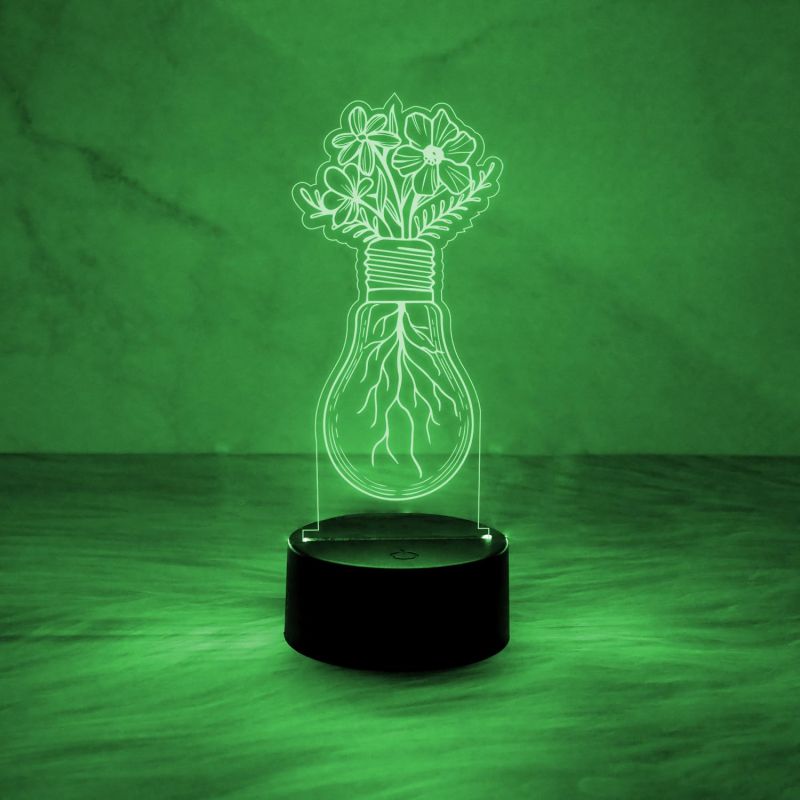 3D Illusion Flower Design Bulb for Home Decor Light  Automatic Color Changing Light   Bedside Table Lamp Kids Room Decor Lamp