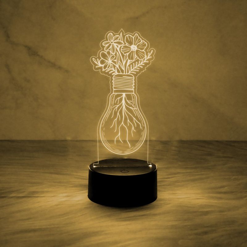 3D Illusion Flower Design Bulb for Home Decor Light  Automatic Color Changing Light   Bedside Table Lamp Kids Room Decor Lamp