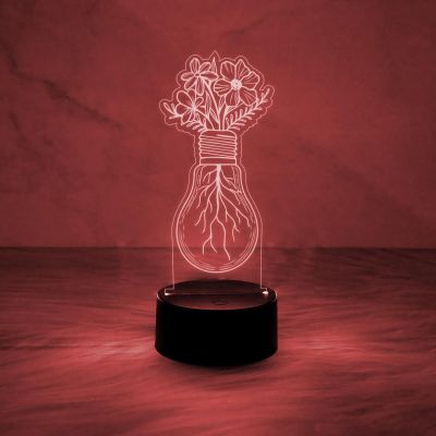 3D Illusion Flower Design Bulb for Home Decor Light  Automatic Color Changing Light   Bedside Table Lamp Kids Room Decor Lamp