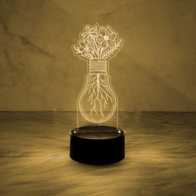 3D Illusion Flower Design Bulb for Home Decor Light  Automatic Color Changing Light   Bedside Table Lamp Kids Room Decor Lamp