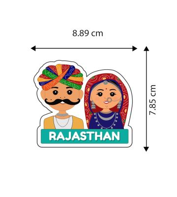 Rajasthani Couple Wooden Fridge Magnet  Rajasthani Traditional Fridge Magnet for Refrigerator Door Decor  Home & Kitchen Decoration