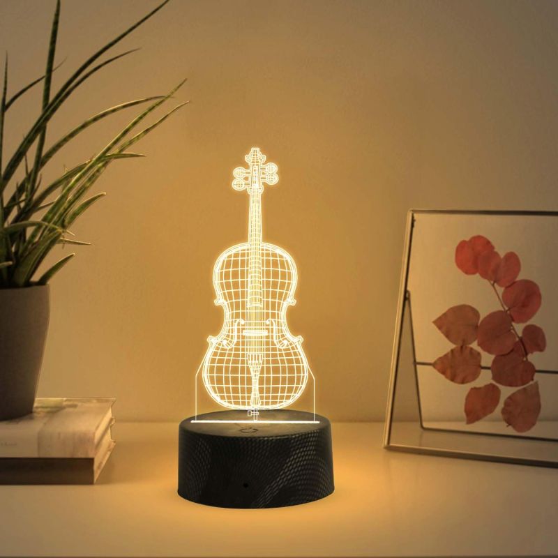 3D Illusion Guitar Night Lamp with Warm White Light  Birthday Gift for Music Lover  Gift for Guitar Lovers