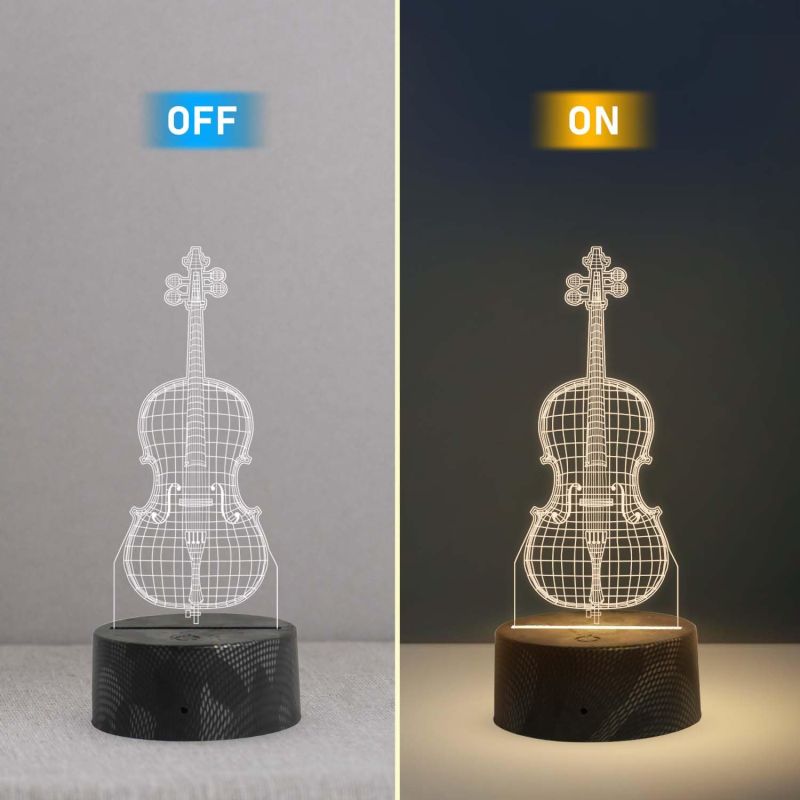 3D Illusion Guitar Night Lamp with Warm White Light  Birthday Gift for Music Lover  Gift for Guitar Lovers