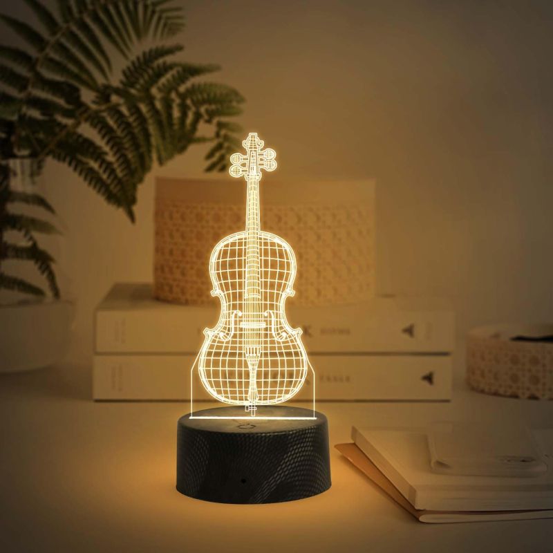3D Illusion Guitar Night Lamp with Warm White Light  Birthday Gift for Music Lover  Gift for Guitar Lovers