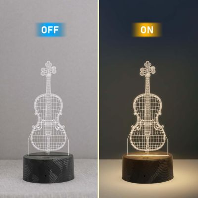 3D Illusion Guitar Night Lamp with Warm White Light  Birthday Gift for Music Lover  Gift for Guitar Lovers