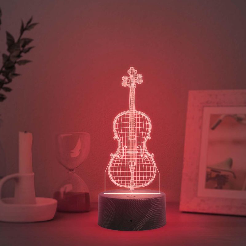 3D Illusion Guitar Night Lamp with Automatic Color Changing Light   Birthday Gift for Music Lover  Gift for Guitar Lovers