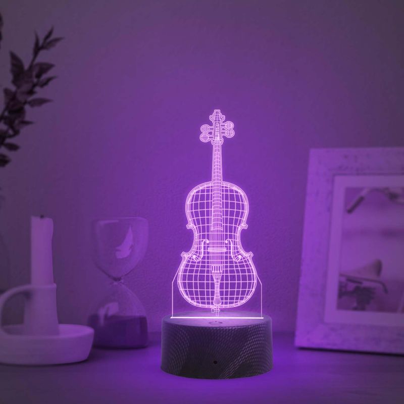 3D Illusion Guitar Night Lamp with Automatic Color Changing Light   Birthday Gift for Music Lover  Gift for Guitar Lovers