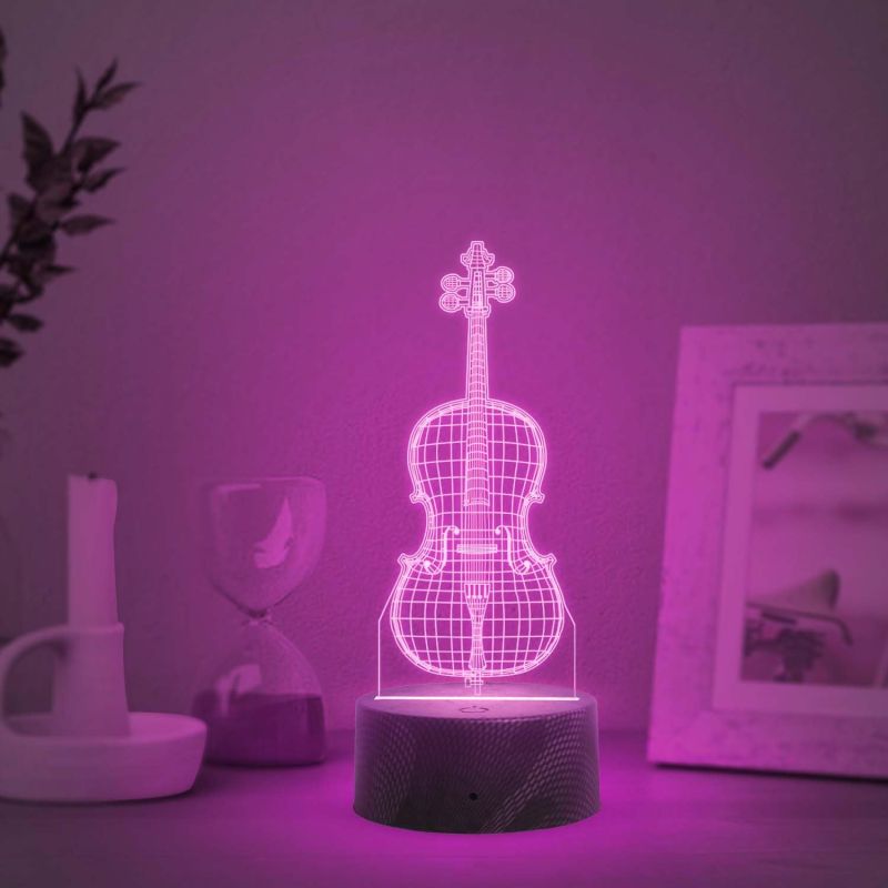 3D Illusion Guitar Night Lamp with Automatic Color Changing Light   Birthday Gift for Music Lover  Gift for Guitar Lovers