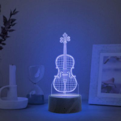 3D Illusion Guitar Night Lamp with Automatic Color Changing Light   Birthday Gift for Music Lover  Gift for Guitar Lovers