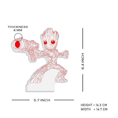 Avengers Groot Baby 3D Illusion Night Lamp with Warm White Light   Decorative Items for Office or Home  Birthday Gift for Kids