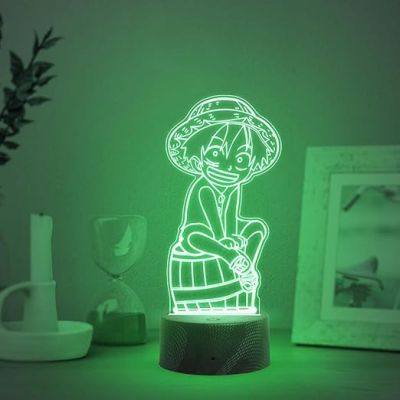 3D Illusion MonkeyDLuffy  Anime  Night Lamp with Automatic  Color Changing Light  Anime Home Decor Light  Gift for Anime Lover, Birthday Gift