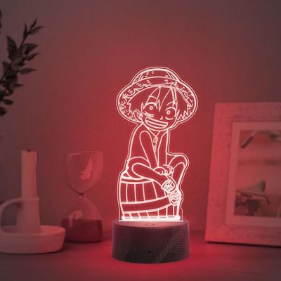 3D Illusion MonkeyDLuffy  Anime  Night Lamp with Automatic  Color Changing Light  Anime Home Decor Light  Gift for Anime Lover, Birthday Gift