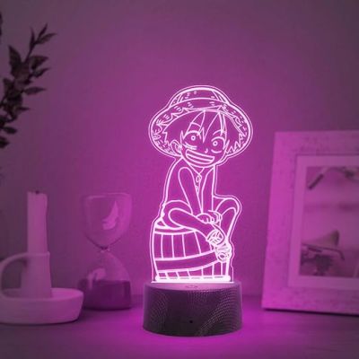 3D Illusion MonkeyDLuffy  Anime  Night Lamp with Automatic  Color Changing Light  Anime Home Decor Light  Gift for Anime Lover, Birthday Gift