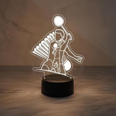 3D Illusion Led Light for Home & Office Decor Bazar Badminton Player Night Lamp with Warm White Light  Kids Room Decor Light  Gift for Player  Acrylic Lamp for Gift