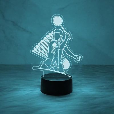 3D Illusion Badminton Player  Night Lamp with 7 Color Changing Light  Kids Room Decor Light  Gift for Player  Acrylic Lamp for Gift