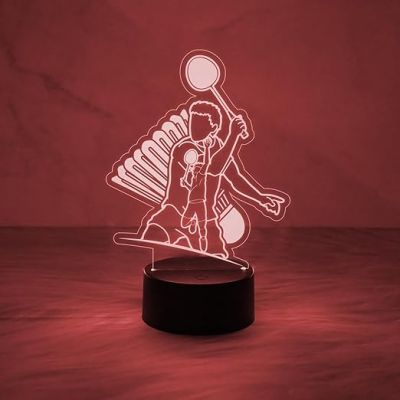 3D Illusion Badminton Player  Night Lamp with 7 Color Changing Light  Kids Room Decor Light  Gift for Player  Acrylic Lamp for Gift
