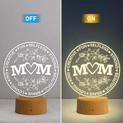 Best Mom LED Lamp  Birthday Gift for Mom  Mothers Day Gift  Gift for Mom from Daughter Son  Warm White Light  USB Powered