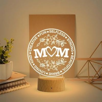 Best Mom LED Lamp  Birthday Gift for Mom  Mothers Day Gift  Gift for Mom from Daughter Son  Warm White Light  USB Powered