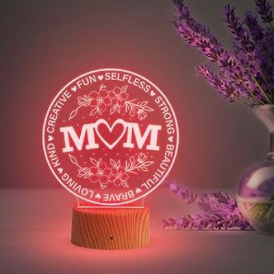 Best Mom LED Lamp  Birthday Gift for Mom Mothers Day Gift for Mom from Daughter Son  Multicolored Light