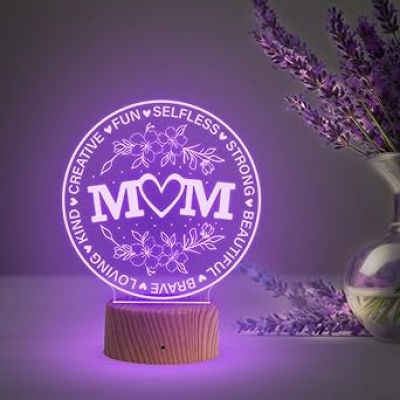 Best Mom LED Lamp  Birthday Gift for Mom Mothers Day Gift for Mom from Daughter Son  Multicolored Light