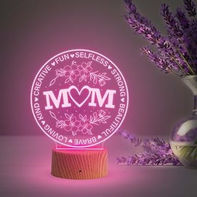 Best Mom LED Lamp  Birthday Gift for Mom Mothers Day Gift for Mom from Daughter Son  Multicolored Light