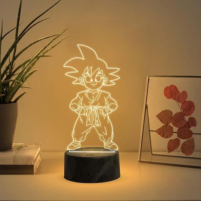 3D Illusion DragonBall  Night Lamp with Warm White Light  Anime Home Decor Light  Birthday Gift for Anime Lover