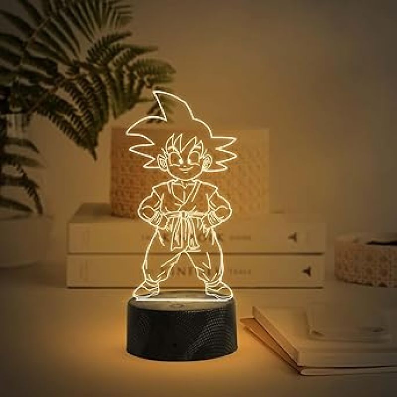 3D Illusion DragonBall  Night Lamp with Warm White Light  Anime Home Decor Light  Birthday Gift for Anime Lover