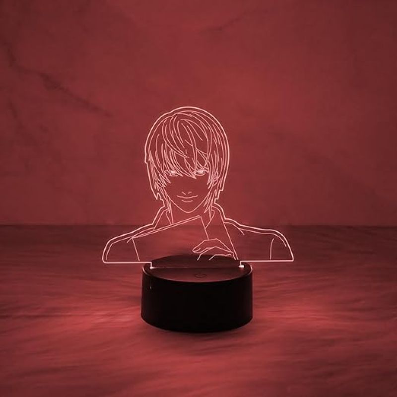 3D Illusion LED Anime Lamp Death Note Yagami Night Light Desk Decor  Automatic Color Changing Light   Anime Home Decor Light