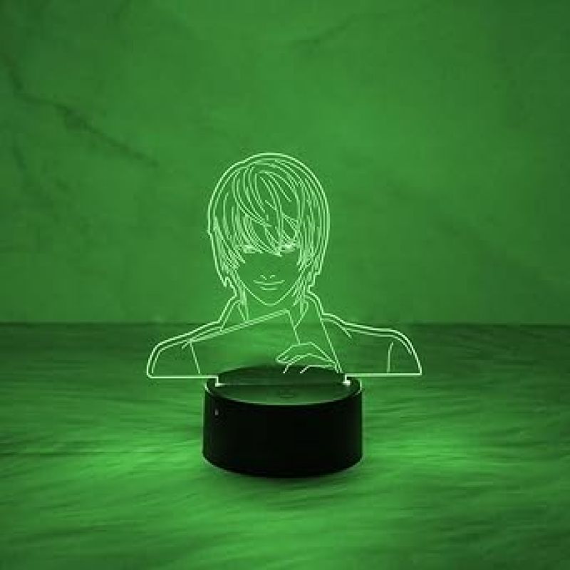 3D Illusion LED Anime Lamp Death Note Yagami Night Light Desk Decor  Automatic Color Changing Light   Anime Home Decor Light