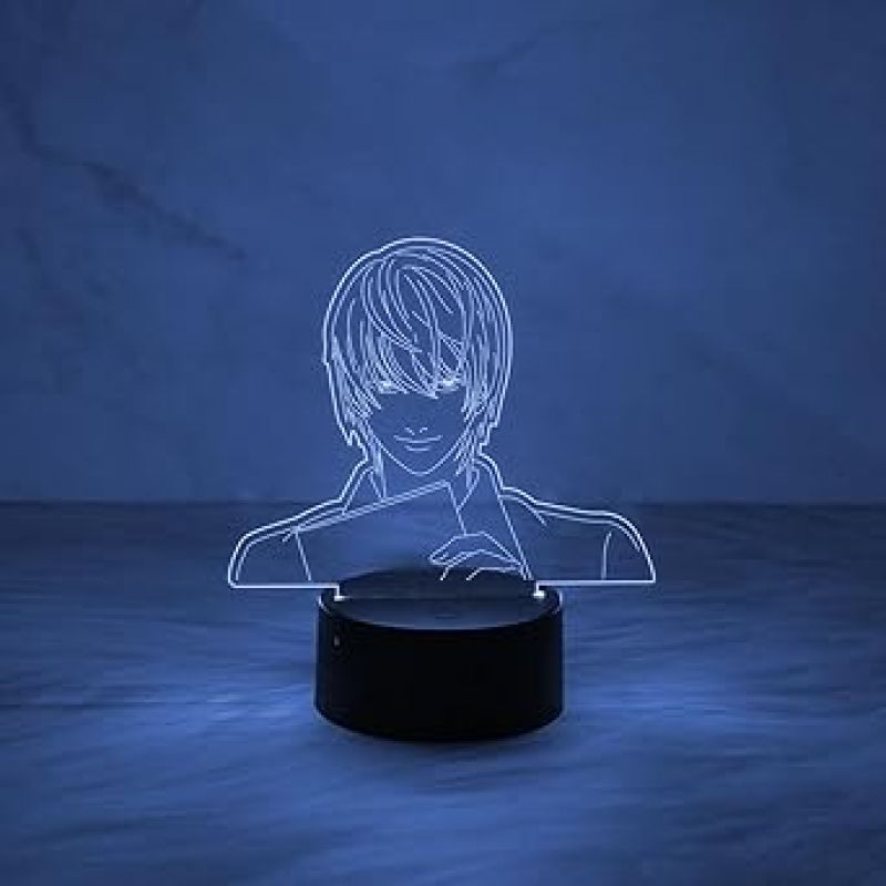 3D Illusion LED Anime Lamp Death Note Yagami Night Light Desk Decor  Automatic Color Changing Light   Anime Home Decor Light